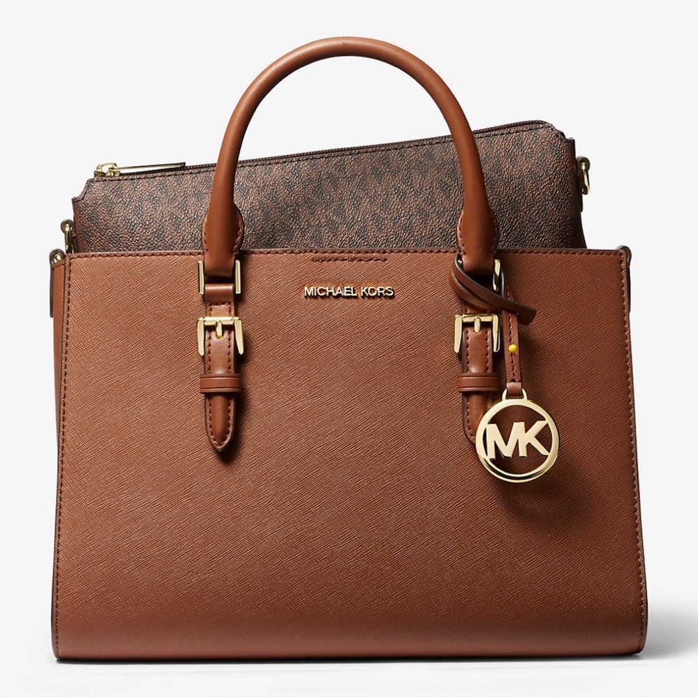 Charlotte Medium Saffiano Leather 2-in-1 Tote Bag in original Packaging